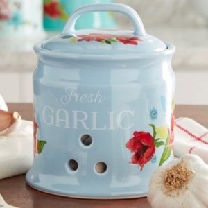 🌺 New The Pioneer Woman Spring Bouquet 5.7”H Garlic Keeper - Canister